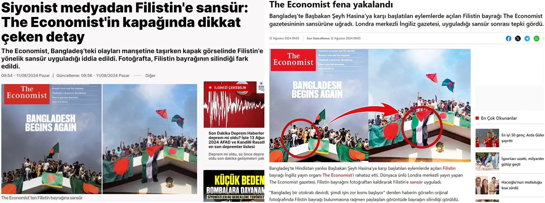 The Economist Kapak Foto Raf Ndaki Filistin Bayra N Sildi Mi Teyit