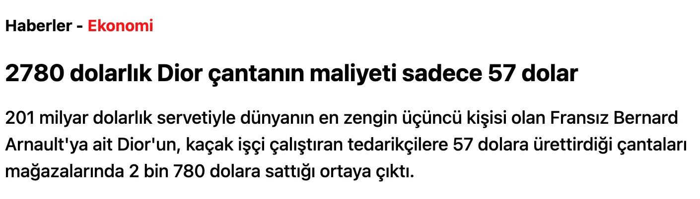 dior marka cantanin gercek maliyeti iddiasi