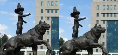 Kazakistan'daki bozkurt işareti yapan heykel gerçek mi?