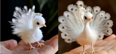 Görüntüdeki yavru tavus kuşları gerçek mi?