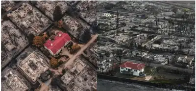 Fotoda Los-Ancelesdə yanğından zərər görməyən evlər göstərilir?