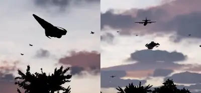 Savaş uçaklarının uçan bir araca eşlik ettiği video gerçek mi?