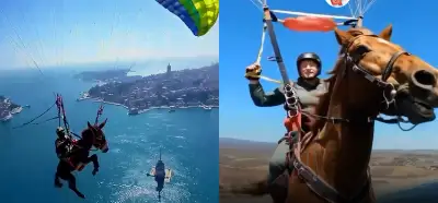 Paraşüt yapan eşek ve at videoları gerçek mi?
