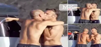 Emmanuel Macronun bir kişi ilə öpüşdüyünü göstərən fotoşəkillər gerçəkdir?