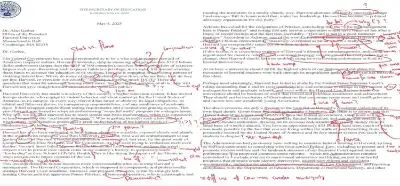 Harvard rektorunun nazirin məktubunda düzəlişlər edib ona geri göndərdiyi doğrudur?