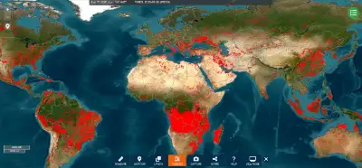 NASA'ya ait harita dünyada meydana gelen yangınları mı gösteriyor?