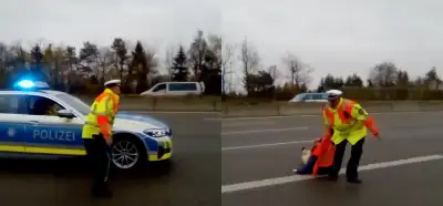 Görüntüler Almanya'da otoyolda namaz kılan kişiye polis müdahalesini mi gösteriyor?