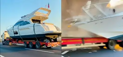 Yat taşırken kaza yapan araç videosu gerçek mi?