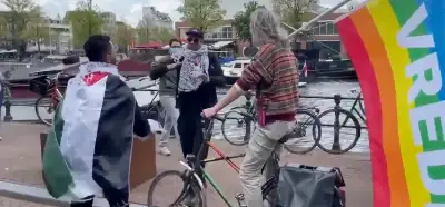 Görüntüler Amsterdam'da bir kişinin Filistin protestosuna alınmadığı anları mı gösteriyor?