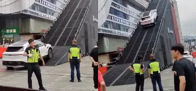 Görüntüler Çin'de bir ehliyet sınavını mı gösteriyor?