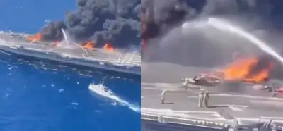 Görüntü İran tarafından vurulan USS Abraham Lincoln uçak gemisini mi gösteriyor?