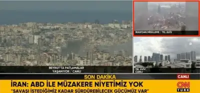CNN Türk’ün canlı yayınında yer alan video Tel Aviv’den mi?