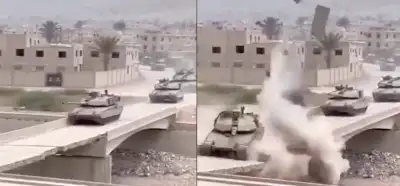 İsrail tanklarının geçişi sırasında köprünün patladığı anı gösteren video gerçek mi?