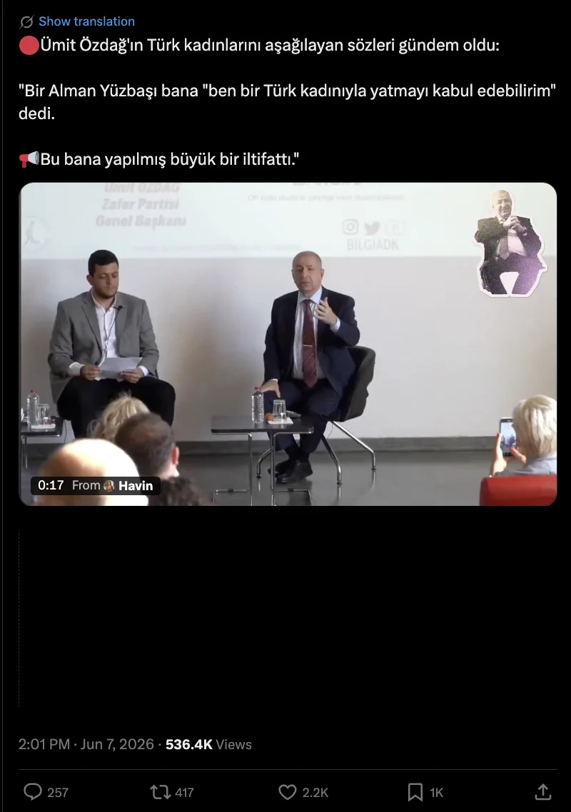 umit ozdag turk kadinini asagilayan sozler mi soyl 1 542fd5ea