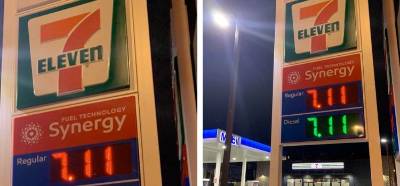 Görselin ABD’deki 7-Eleven’da yakıt fiyatının 7,11 dolar olduğunu gösterdiği iddiası