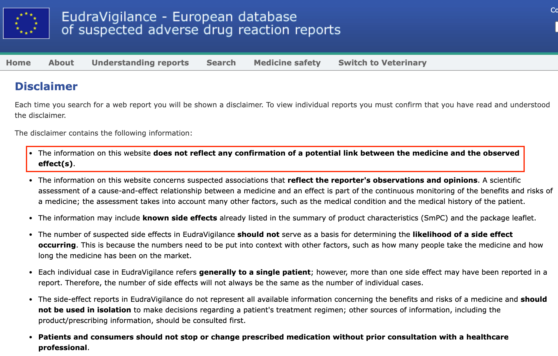 aciklama eudravigilance covid 19 verileri