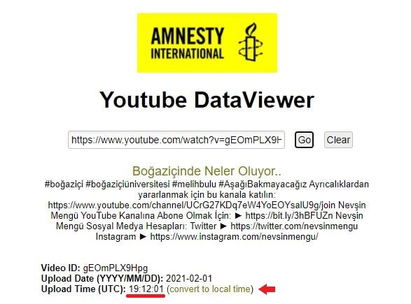 amnesty youtube data viewer