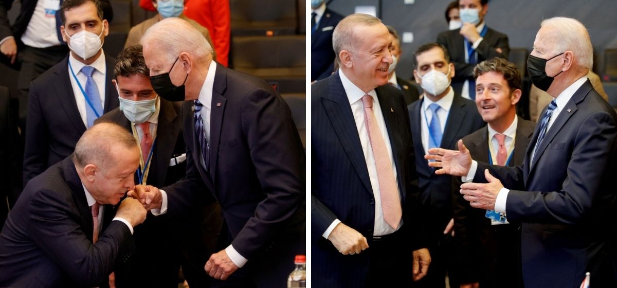 Cumhurbaşkanı Erdoğan’ın ABD Başkanı Biden'ın önünde eğildiği iddiası