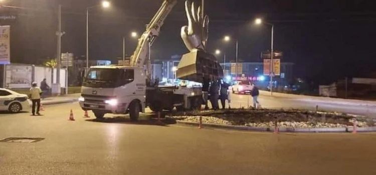 Düzce’deki Rabia heykelinin kaldırılma görüntüsünün güncel olduğu iddiası