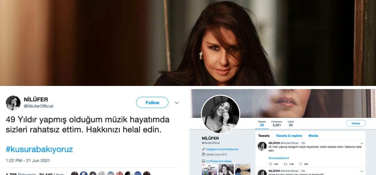 Şarkıcı Nilüfer'e ait olduğu iddia edilen Twitter hesabı