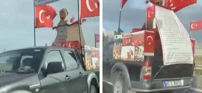Videodaki Atatürk büstlü aracın depremzedelere yardım götürdüğü iddiası