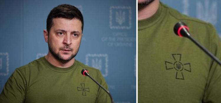 Zelenski’nin Nazi sembolü demir haçlı tişört giydiğini gösterdiği iddia edilen fotoğraf