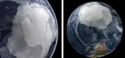 Fotoğrafın uzaydan çekilen Antarktika görüntüsü olduğu iddiası