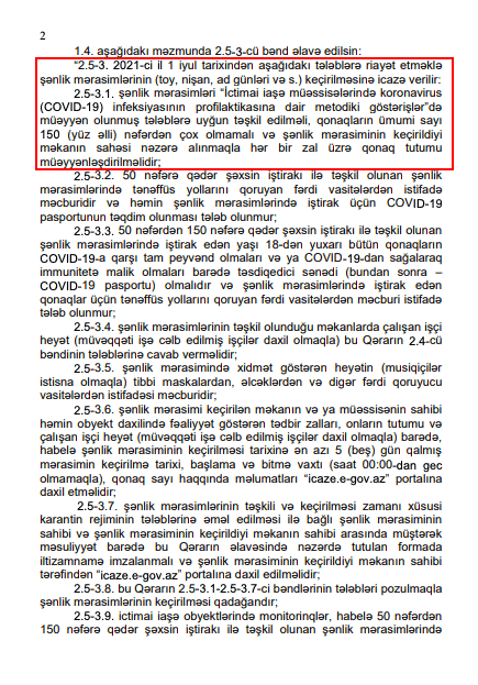 azerbaycan dugunlerde havasogutucu yasagi iddiasi karar