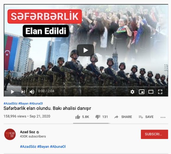 azrbaycanda sfrbrlik elan edildiyi iddiasi youtube