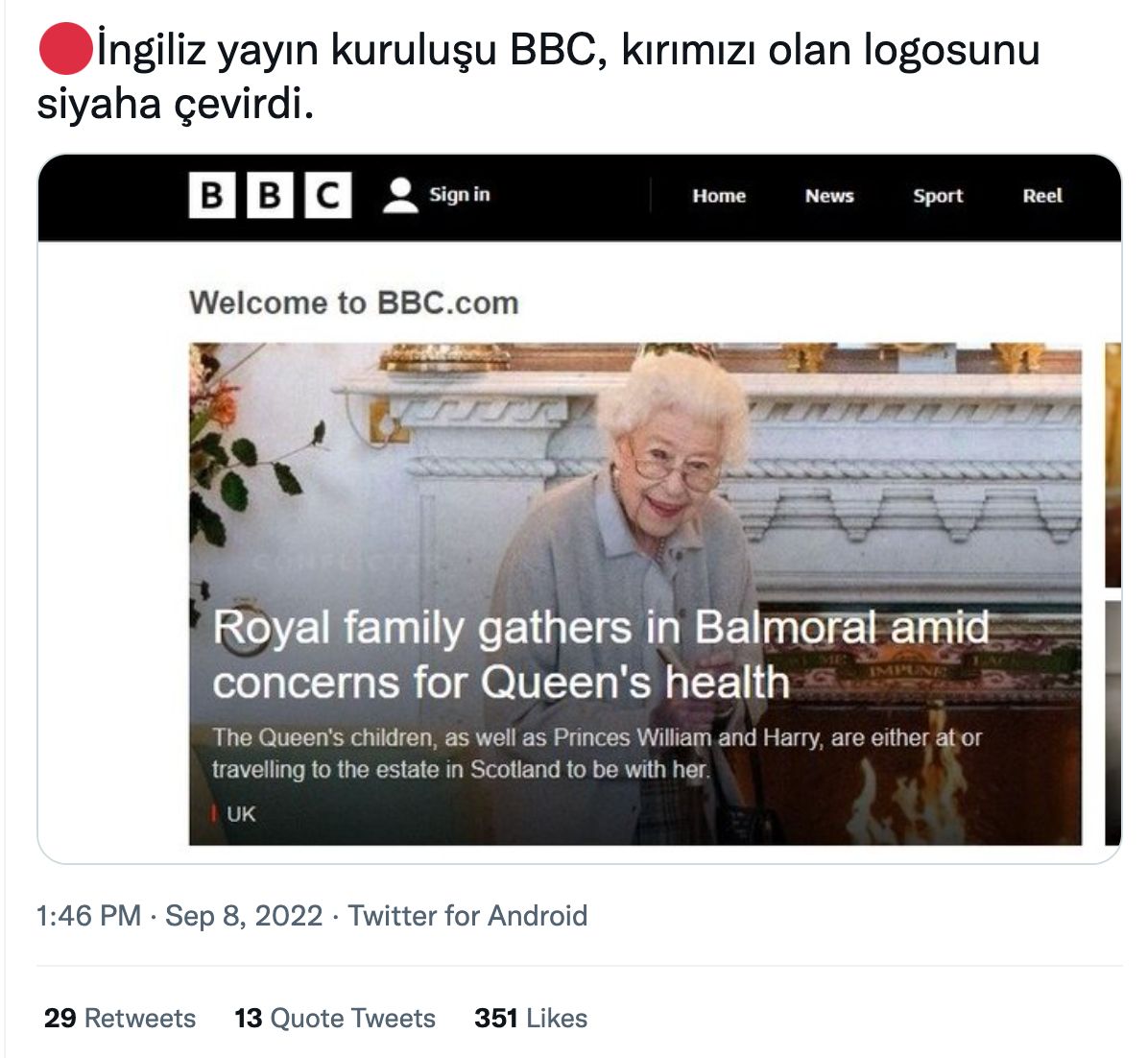 bbc logo siyaha cevrildigi iddiasi
