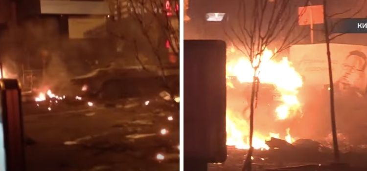 Videonun ukraynalıların rus tanklarına aktual molotov hücumunu göstərdiyi iddiası