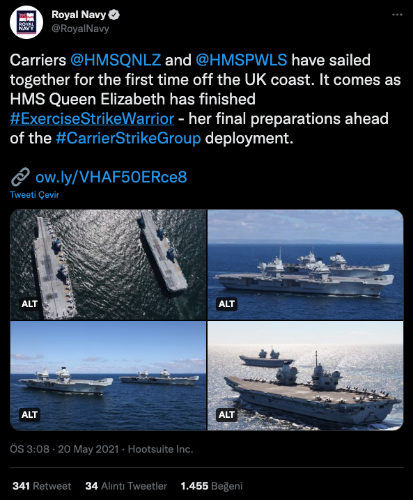 britanya fransa gemiler royal navy tweet