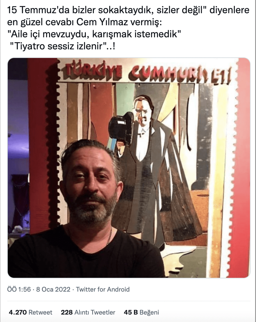 cem yilmaz 15 temmuz alintisi iddiasi