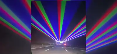 Video Çin'deki otoyollarda kullanılan lazer ışıkları mı gösteriyor?