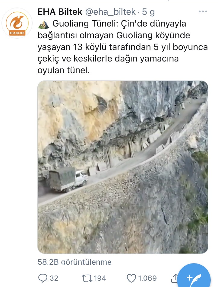 cin tunel iddiasi tweet