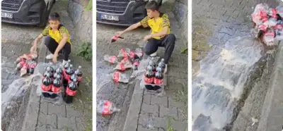 İsrailə etiraz olaraq "Cola"nı yerə tökən insanın videosu yenidir?