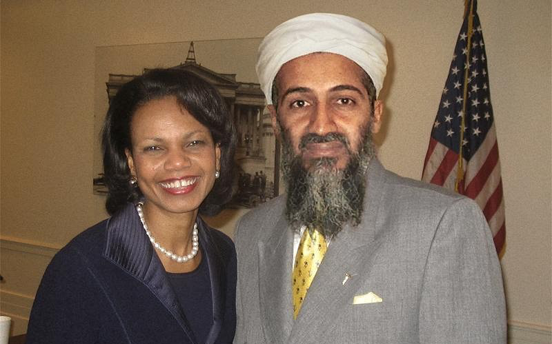 Condoleezza Rice'ın Bin Ladin'le fotoğraf çektirdiği iddiası doğru değil
