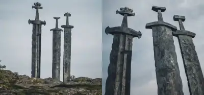 Görüntü devlerin kullandığı kılıçları mı gösteriyor?