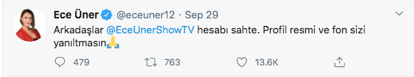 eceuner sahte hesap duyuru