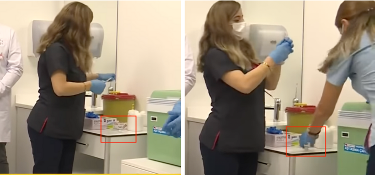 Videonun Koca Turkovac aşısı olurken enjektörün değiştirildiğini gösterdiği iddiası