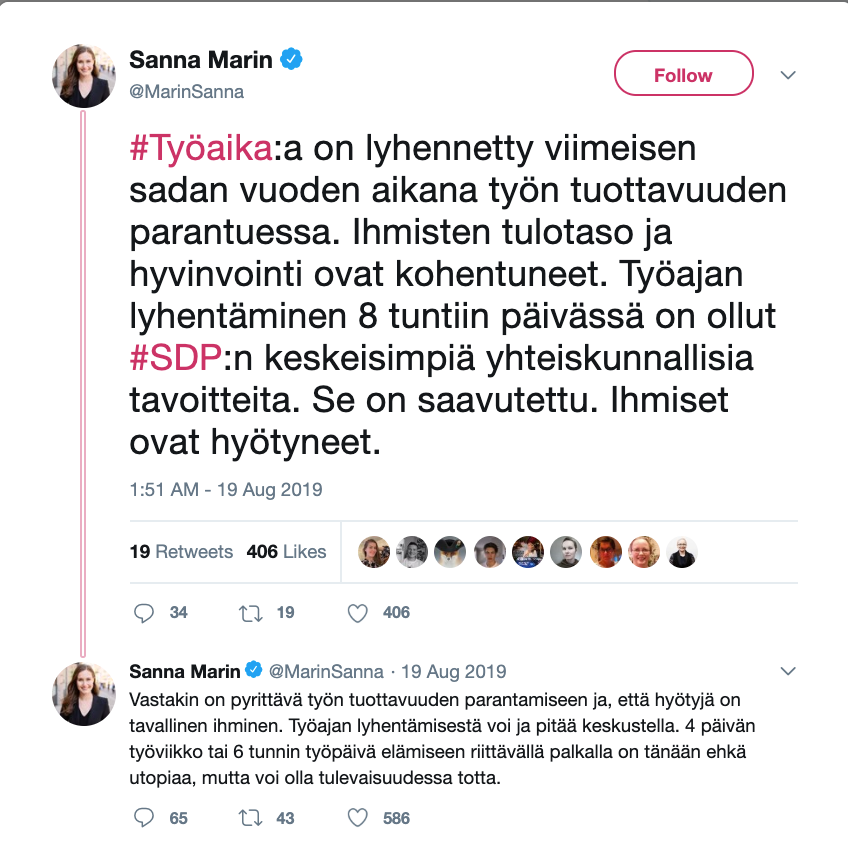 finlandiya twitter aciklamasi haftalik is saatleri iddiasi