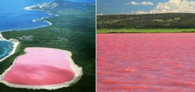 Do photos show the pink lake in Turkey?
