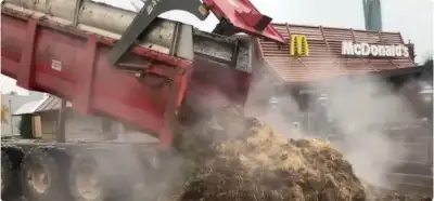 Fransada İsrailə etiraz etmək üçün "McDonald's" önünə gübrə töküldüyü iddiası