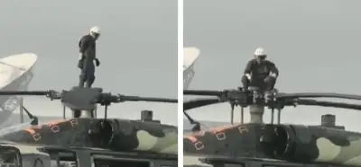 Helikopter pervanesi üzerinde dönen insan videosu gerçek mi?
