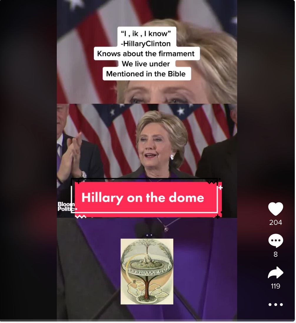hillary clinton glass dome tiktok screen shot