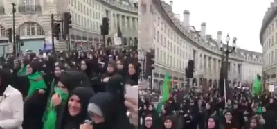 Video İngiltere'de şeriatı desteklemek için yapılan eylemi mi gösteriyor?