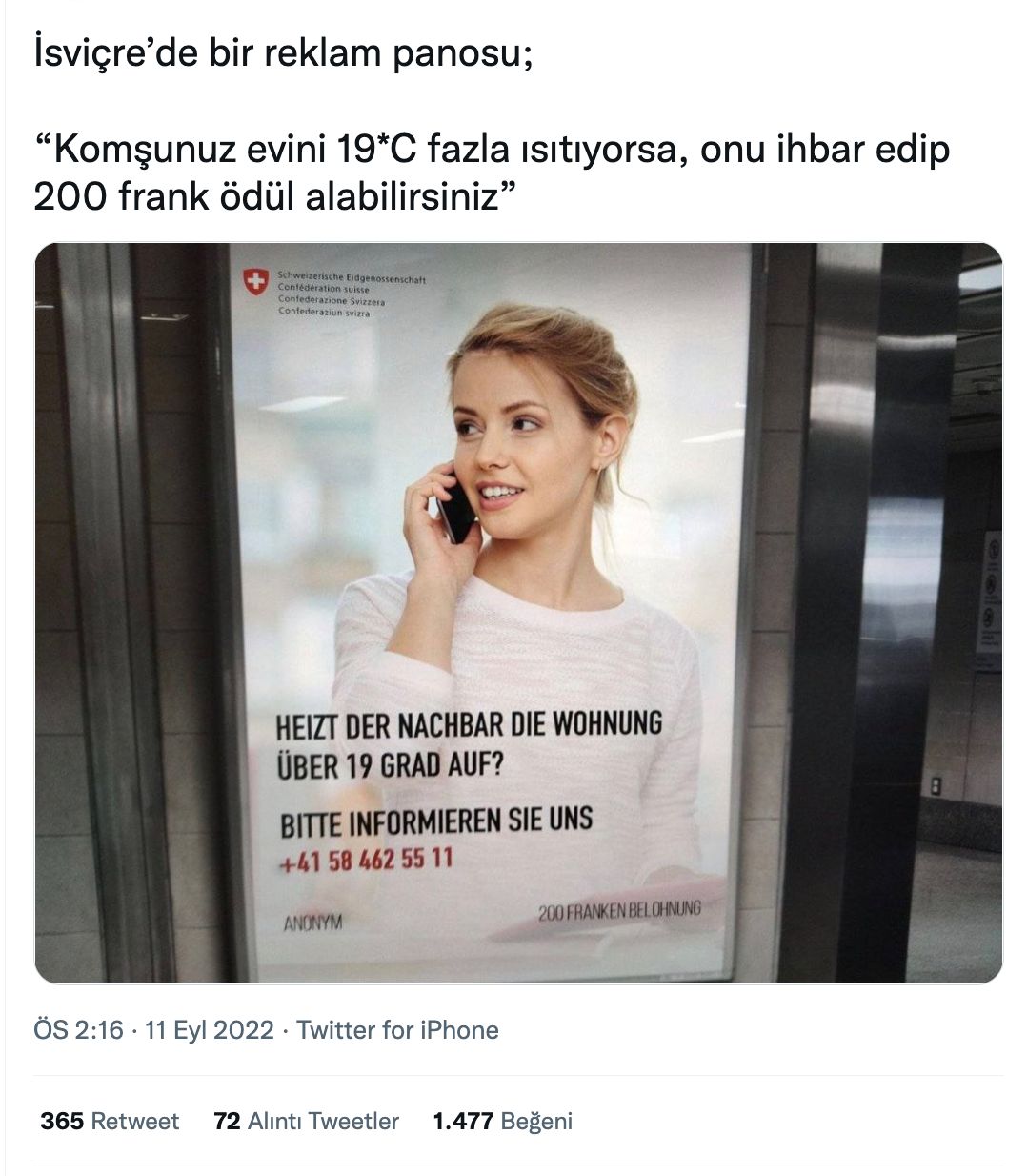 isvicre odul reklam afisi iddiasi