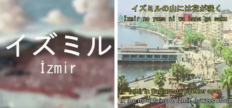 Videonun Japonlar tarafından Japoncaya çevrilen İzmir Marşı'nı gösterdiği iddiası