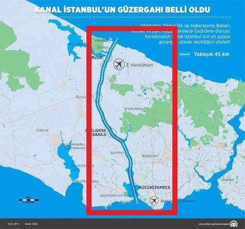 kanal istanbul haritasi