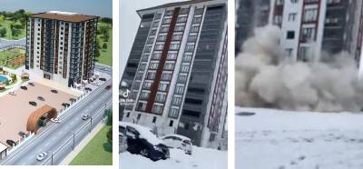 Malatya'da bir yıllık binanın depremde yıkıldığı iddiası